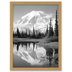 Artery8 Mount McKinley Reflecting on Wonder Lake Tranquil Water Black and White Photograph Scenic Mountain Valley Landscape Artwork Framed A3 Wall Art Print Artery8 Mount McKinley Reflecting on Wonder Lake Tranquil Water Black and White Photograph Scenic Mountain Valley Landscape Artwork Framed A3 Wall Art Print