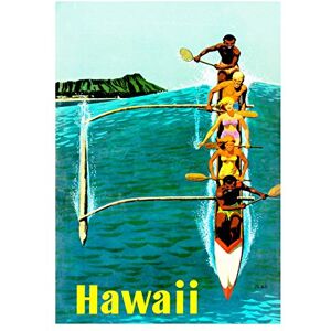 Wee Blue Coo Travel Hawaii State Malia Boat Canoe Ocean Wave Island USA Wall Art Print Wee Blue Coo Travel Hawaii State Malia Boat Canoe Ocean Wave Island USA Wall Art Print