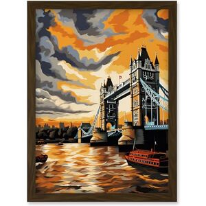 Artery8 London Tower Bridge Dramatic Sunset Sky Artwork Orange Grey River Thames Riverboat England Clouds Artwork Framed Wall Art Print A4 Artery8 London Tower Bridge Dramatic Sunset Sky Artwork Orange Grey River Thames Riverboat England Clouds Artwork Framed Wall Art Print A4