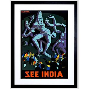 Wee Blue Coo Travel Ellora Cave System India Shiva Hindu God Temple Framed Wall Art Print Wee Blue Coo Travel Ellora Cave System India Shiva Hindu God Temple Framed Wall Art Print