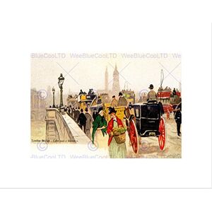 Wee Blue Coo POSTCARD LONDON BRIDGE HENRI CASSIERS CABS CARRIAGE FRAMED PRINT B12X10869 Wee Blue Coo POSTCARD LONDON BRIDGE HENRI CASSIERS CABS CARRIAGE FRAMED PRINT B12X10869