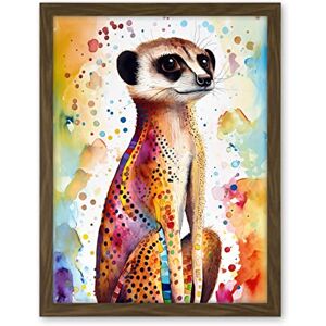 Artery8 Meerkat With Multicolour Pattern Fur Folk Art Watercolour Painting Artwork Framed Wall Art Print 18X24 Inch Artery8 Meerkat With Multicolour Pattern Fur Folk Art Watercolour Painting Artwork Framed Wall Art Print 18X24 Inch
