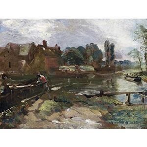 Artery8 Constable Flatford Mill From The Lock C1810 Painting Unframed Wall Art Print Poster Home Decor Premium Artery8 Constable Flatford Mill From The Lock C1810 Painting Unframed Wall Art Print Poster Home Decor Premium