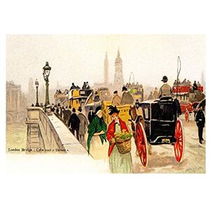 Wee Blue Coo Painting London Bridge Henri Cassiers Cabs Carriages Wall Art Print Wee Blue Coo Painting London Bridge Henri Cassiers Cabs Carriages Wall Art Print
