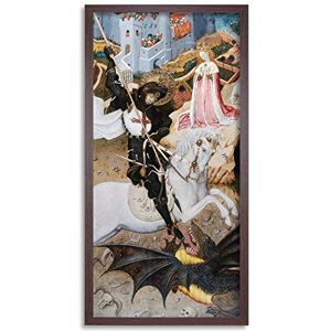 Artery8 Bernat Martorell Saint George Killing The Dragon Painting Framed Wall Art Print Long 25X12 Inch Artery8 Bernat Martorell Saint George Killing The Dragon Painting Framed Wall Art Print Long 25X12 Inch