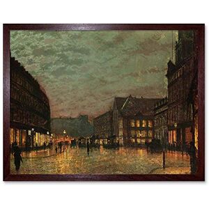 Wee Blue Coo John Atkinson Grimshaw Boar Lane Leeds Lamplight 1881 Painting Art Print Framed Poster Wall Decor 12X16 Inch Wee Blue Coo John Atkinson Grimshaw Boar Lane Leeds Lamplight 1881 Painting Art Print Framed Poster Wall Decor 12X16 Inch
