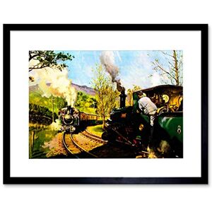 Wee Blue Coo Vintage Steam Train Ffestiniog Railway Wales Picture Framed Wall Art Print Wee Blue Coo Vintage Steam Train Ffestiniog Railway Wales Picture Framed Wall Art Print
