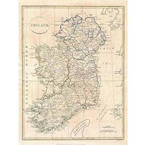 Wee Blue Coo 1799 Clement Cruttwell Map Ireland Vintage Art Print Poster Wall Decor 12X16 Inch Wee Blue Coo 1799 Clement Cruttwell Map Ireland Vintage Art Print Poster Wall Decor 12X16 Inch