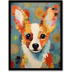 Artery8 Abstract Floral Corgi Dog Geometric Cubist Flowers Artwork Framed Wall Art Print A4 Artery8 Abstract Floral Corgi Dog Geometric Cubist Flowers Artwork Framed Wall Art Print A4