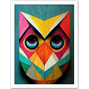 Wee Blue Coo Cute Colourful Multicoloured Bright Geometric Owl Bird Painting Artwork Framed Wall Art Print 18X24 Inch Wee Blue Coo Cute Colourful Multicoloured Bright Geometric Owl Bird Painting Artwork Framed Wall Art Print 18X24 Inch