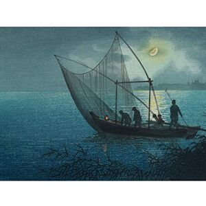 Fine Art Prints Koitsu Morigasaki Coast Night Fishing Painting Large Wall Art Poster Print Thick Paper 18X24 Inch Fine Art Prints Koitsu Morigasaki Coast Night Fishing Painting Large Wall Art Poster Print Thick Paper 18X24 Inch