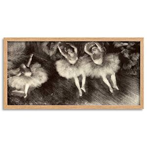 Artery8 Degas Three Ballet Dancers Bw Theatre Framed Wall Art Print Long 25X12 Inch Artery8 Degas Three Ballet Dancers Bw Theatre Framed Wall Art Print Long 25X12 Inch