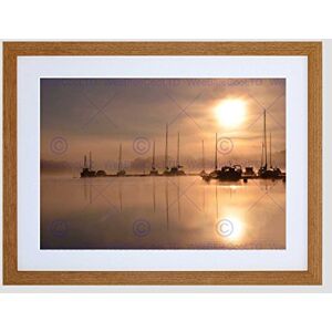 Wee Blue Coo River Boat Harbour Foggy Art Framed Wall Art Print Wee Blue Coo River Boat Harbour Foggy Art Framed Wall Art Print