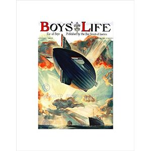 Wee Blue Coo Comics Boys Life Boy Scout Airship Zeppelin Liner Ocean Wall Art Print Wee Blue Coo Comics Boys Life Boy Scout Airship Zeppelin Liner Ocean Wall Art Print