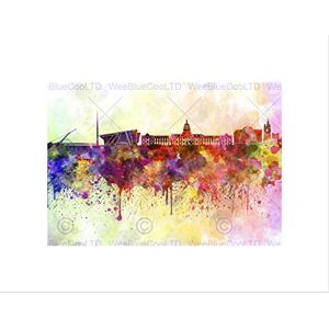 Wee Blue Coo Painting Cityscape Paint Splash Skyline Dublin Wall Art Print Wee Blue Coo Painting Cityscape Paint Splash Skyline Dublin Wall Art Print