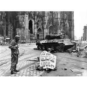 Fine Art Prints War WWII USA Troop Warning Sign Cologne 1945 Photo Large Wall Art Poster Print Thick Paper 18X24 Inch Fine Art Prints War WWII USA Troop Warning Sign Cologne 1945 Photo Large Wall Art Poster Print Thick Paper 18X24 Inch