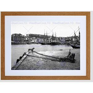 Wee Blue Coo Padstow Quay Cornwall England Vintage History Old BW Framed Wall Art Print Wee Blue Coo Padstow Quay Cornwall England Vintage History Old BW Framed Wall Art Print