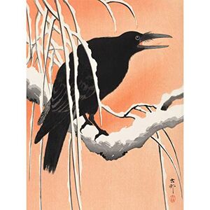 Wee Blue Coo Crow Snowy Branch Ohara Koson Art Print Canvas Premium Wall Decor Poster Wee Blue Coo Crow Snowy Branch Ohara Koson Art Print Canvas Premium Wall Decor Poster