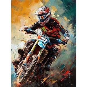 Artery8 Motocross Race Driver Sport Action Shot Painting Extra Large XL Wall Art Poster Print Artery8 Motocross Race Driver Sport Action Shot Painting Extra Large XL Wall Art Poster Print