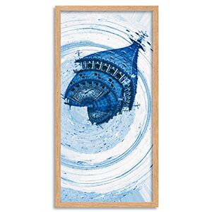 Wee Blue Coo Big Ben Clock London Swirl Abstract Long Panel Framed Wall Art Print Wee Blue Coo Big Ben Clock London Swirl Abstract Long Panel Framed Wall Art Print