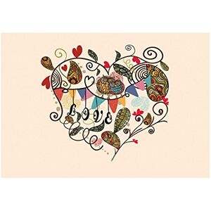 Wee Blue Coo Painting Valentine Love Heart Owls Romantic Leaves Wall Art Print Wee Blue Coo Painting Valentine Love Heart Owls Romantic Leaves Wall Art Print