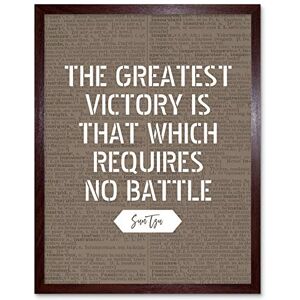 Artery8 Dictionary Inspiring Quote Sun Tzu Greatest Victory No Battle Art Print Framed Poster Wall Decor 12x16 inch Artery8 Dictionary Inspiring Quote Sun Tzu Greatest Victory No Battle Art Print Framed Poster Wall Decor 12x16 inch