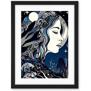 Artery8 New Moon Goddess Winter Moonlit Witchy Forest Starry Night Mother Nature Boho Patterns Artwork Framed Wall Art Print 18X24 Inch Artery8 New Moon Goddess Winter Moonlit Witchy Forest Starry Night Mother Nature Boho Patterns Artwork Framed Wall Art Print 18X24 Inch