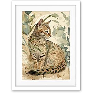 Artery8 Spotted Fur Coat Bengal Cat in Nature Pastel Watercolour Illustration Artwork Framed Wall Art Print 18X24 Inch Artery8 Spotted Fur Coat Bengal Cat in Nature Pastel Watercolour Illustration Artwork Framed Wall Art Print 18X24 Inch