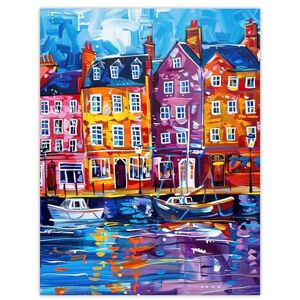Artery8 Colourful Scarborough Harbour Yorkshire Painting Living Room Extra Large XL Wall Art Poster Print Artery8 Colourful Scarborough Harbour Yorkshire Painting Living Room Extra Large XL Wall Art Poster Print