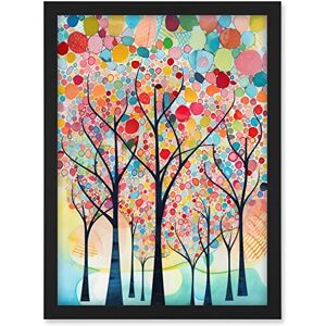 Artery8 Colourful Trees Blooming In Spring Folk Art Watercolour Painting Artwork Framed A3 Wall Art Print Artery8 Colourful Trees Blooming In Spring Folk Art Watercolour Painting Artwork Framed A3 Wall Art Print