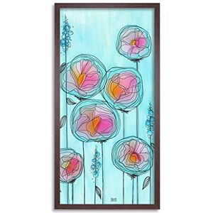 Artery8 Abstract Stalk Blooms Flowers Aqua Painting Framed Wall Art Print Long 25X12 Inch Artery8 Abstract Stalk Blooms Flowers Aqua Painting Framed Wall Art Print Long 25X12 Inch