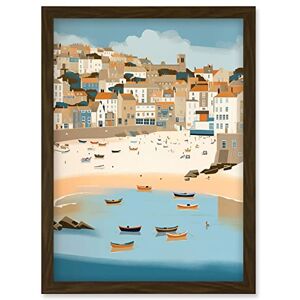 Artery8 Small Boats in St Ives Bay Coastal Cityscape Artwork Framed Wall Art Print A4 Artery8 Small Boats in St Ives Bay Coastal Cityscape Artwork Framed Wall Art Print A4