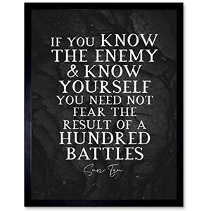 Artery8 Slate Inspiring Quote Sun Tzu Know Yourself Need Not Fear Result Art Print Framed Poster Wall Decor 12x16 inch Artery8 Slate Inspiring Quote Sun Tzu Know Yourself Need Not Fear Result Art Print Framed Poster Wall Decor 12x16 inch