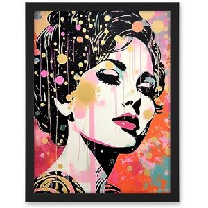 Artery8 Don't Burst My Bubble Female Glam Aesthetic Portrait Pink Blue Gold Linocut Teen Room Artwork Framed Wall Art Print 18X24 Inch Artery8 Don't Burst My Bubble Female Glam Aesthetic Portrait Pink Blue Gold Linocut Teen Room Artwork Framed Wall Art Print 18X24 Inch