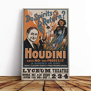Big Box Art Canvas Print Wall Art Houdini Vintage Circus Poster (14) Mounted & Stretched Box Frame Picture Home Decor for Kitchen, Living Room, Bedroom, Hallway, Multi-Colour, 24x16 Inch Big Box Art Canvas Print Wall Art Houdini Vintage Circus Poster (14) Mounted & Stretched Box Frame Picture Home Decor for Kitchen, Living Room, Bedroom, Hallway, Multi-Colour, 24x16 Inch
