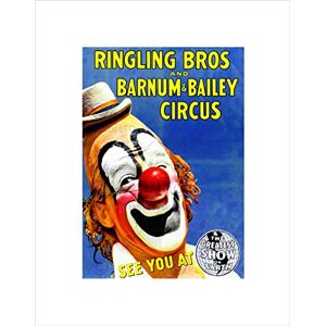 Wee Blue Coo Circus Greatest Show Barnum Bailey Ringling Clown Red Nose Art Wall Art Print Wee Blue Coo Circus Greatest Show Barnum Bailey Ringling Clown Red Nose Art Wall Art Print