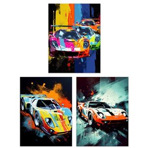 Artery8 Set of 3 Racing Car Motorsport Grand Prix Paintings Bright Colourful Mancave Gift For Him Unframed Wall Art Living Room Poster Prints Pack Artery8 Set of 3 Racing Car Motorsport Grand Prix Paintings Bright Colourful Mancave Gift For Him Unframed Wall Art Living Room Poster Prints Pack