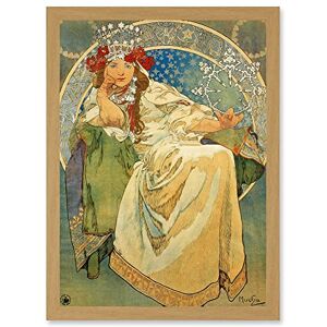 Wee Blue Coo Mucha Princess Hyacinth 1911 Ballet Prague Artwork Framed Wall Art Print A4 Wee Blue Coo Mucha Princess Hyacinth 1911 Ballet Prague Artwork Framed Wall Art Print A4