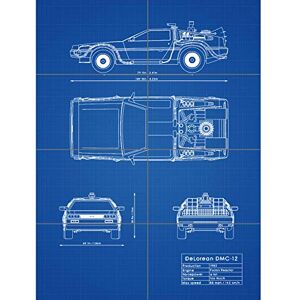 Artery8 DeLorean DMC-13 Future Time Travel Car Blueprint Plan XL Giant Panel Poster (8 Sections) Artery8 DeLorean DMC-13 Future Time Travel Car Blueprint Plan XL Giant Panel Poster (8 Sections)