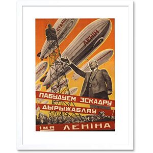 Wee Blue Coo Political Military Airship Lenin Soviet Union Picture Framed Wall Art Print Wee Blue Coo Political Military Airship Lenin Soviet Union Picture Framed Wall Art Print