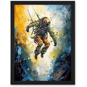 Artery8 Base Jumping Between Cliffs Sunrise Action Shot Artwork Framed Wall Art Print 18X24 Inch Artery8 Base Jumping Between Cliffs Sunrise Action Shot Artwork Framed Wall Art Print 18X24 Inch