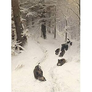 Fine Art Prints Kroner Herd Wild Pigs Winter Forest Snow Painting Art Print Canvas Premium Wall Decor Poster Mural Fine Art Prints Kroner Herd Wild Pigs Winter Forest Snow Painting Art Print Canvas Premium Wall Decor Poster Mural
