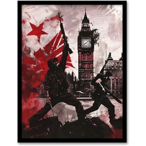 Artery8 UK Anarchy Big Ben Tower London Painting Living Room Artwork Framed Wall Art Print A4 Artery8 UK Anarchy Big Ben Tower London Painting Living Room Artwork Framed Wall Art Print A4