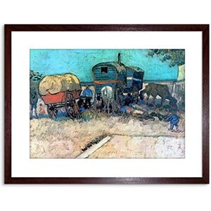 Wee Blue Coo Painting Van Gogh Gypsy Camp Horse Carriage Framed Wall Art Print Wee Blue Coo Painting Van Gogh Gypsy Camp Horse Carriage Framed Wall Art Print