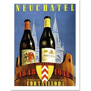 Wee Blue Coo Advertising Drink Neuchatel Wine Alcohol Switzerland Art Large Framed Art Print Poster Wall Decor 18x24 inch Wee Blue Coo Advertising Drink Neuchatel Wine Alcohol Switzerland Art Large Framed Art Print Poster Wall Decor 18x24 inch