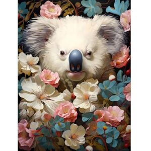 Artery8 Elegant White Koala Bear Nestled in White Blue and Pink Blooming Flowers Floral Oil Painting Extra Large XL Wall Art Poster Print Artery8 Elegant White Koala Bear Nestled in White Blue and Pink Blooming Flowers Floral Oil Painting Extra Large XL Wall Art Poster Print