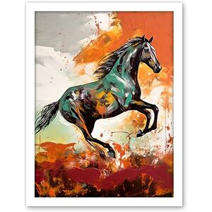 Artery8 Wild Horse Galloping Across a Barren Landscape Artwork Framed Wall Art Print 18X24 Inch Artery8 Wild Horse Galloping Across a Barren Landscape Artwork Framed Wall Art Print 18X24 Inch