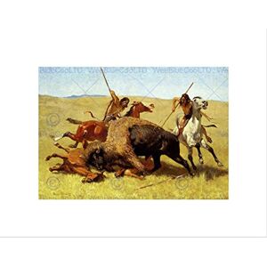 Wee Blue Coo Painting Cultural America Remington Buffalo Hunt Wall Art Print Wee Blue Coo Painting Cultural America Remington Buffalo Hunt Wall Art Print