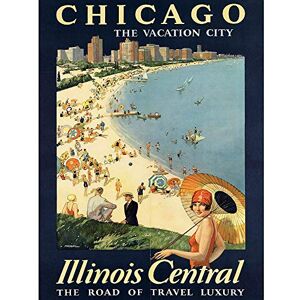 Wee Blue Coo Travel Tourism Chicago Illinois USA Beach Lake City Art Print Poster Wall Decor 12X16 Inch Wee Blue Coo Travel Tourism Chicago Illinois USA Beach Lake City Art Print Poster Wall Decor 12X16 Inch
