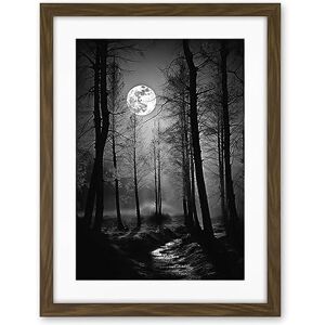 Artery8 Full Moon Over Misty Forest Black and White Photo Artwork Framed Wall Art Print 18X24 Inch Artery8 Full Moon Over Misty Forest Black and White Photo Artwork Framed Wall Art Print 18X24 Inch